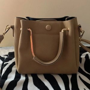 Faux suede small handbag